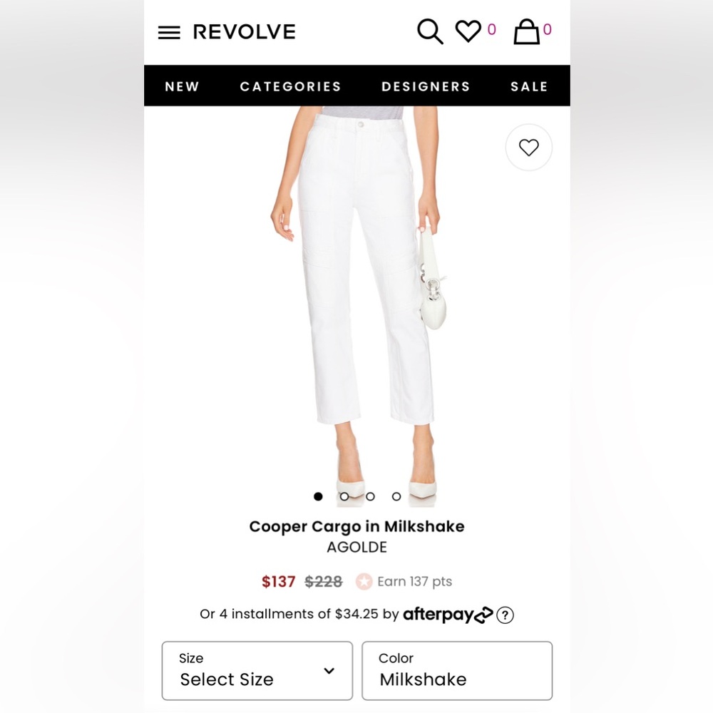 Agolde Cooper Cargo in Milkshake